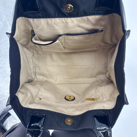 Tory Burch Patent Nylon Tote Black One Size - Picture 7 of 8